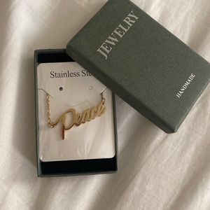 Necklace | NWT Handmade Gold “Peace” Necklace